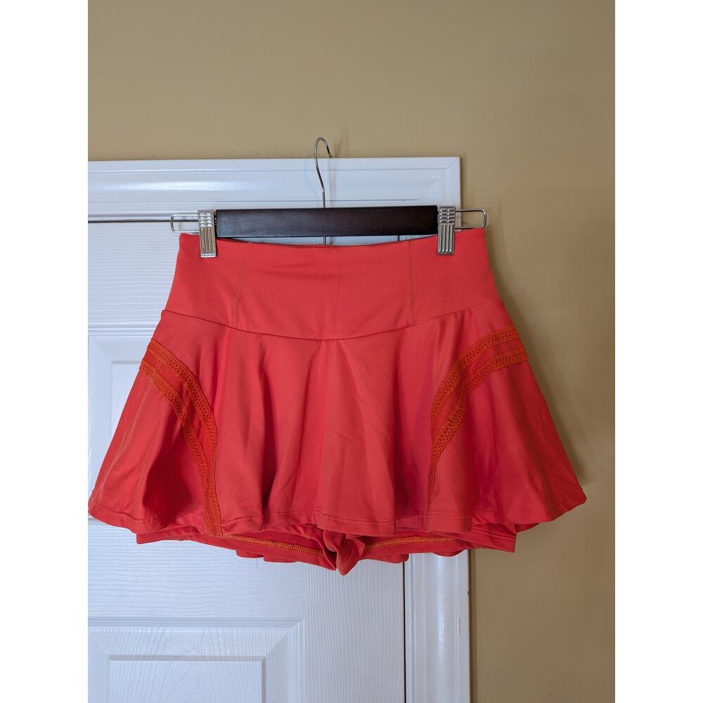 Free People Movement Tennis Skort Athletic Skirt - Size Small- Orange Athleisure - Picture 2 of 5